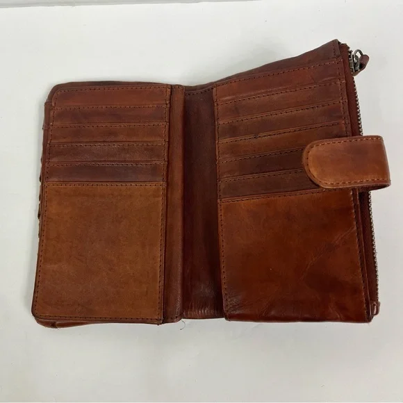 Vilenca Holland Woven Leather Bifold Distressed Wallet - Anthropologie